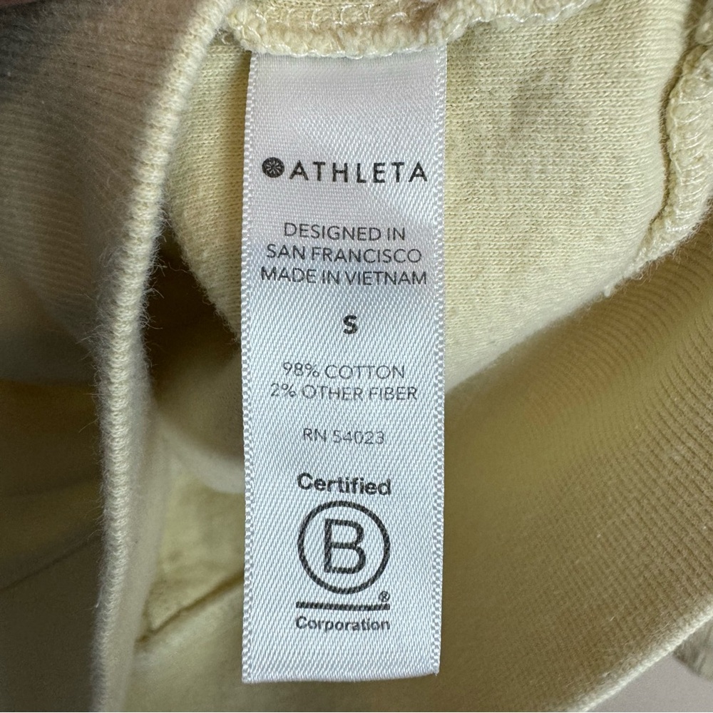 Athleta Crew Neck Sweatshirt Size Small Yellow Ombre Dip Dye Pullover Sundown - Picture 6 of 9